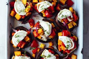 Goat's Cheese and Roasted Vegetables Mega-Mushrooms