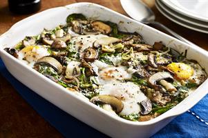 Mushroom, Spinach and Egg Breakfast Bake