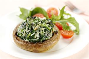 Cheese and Spinach Baked Mushrooms